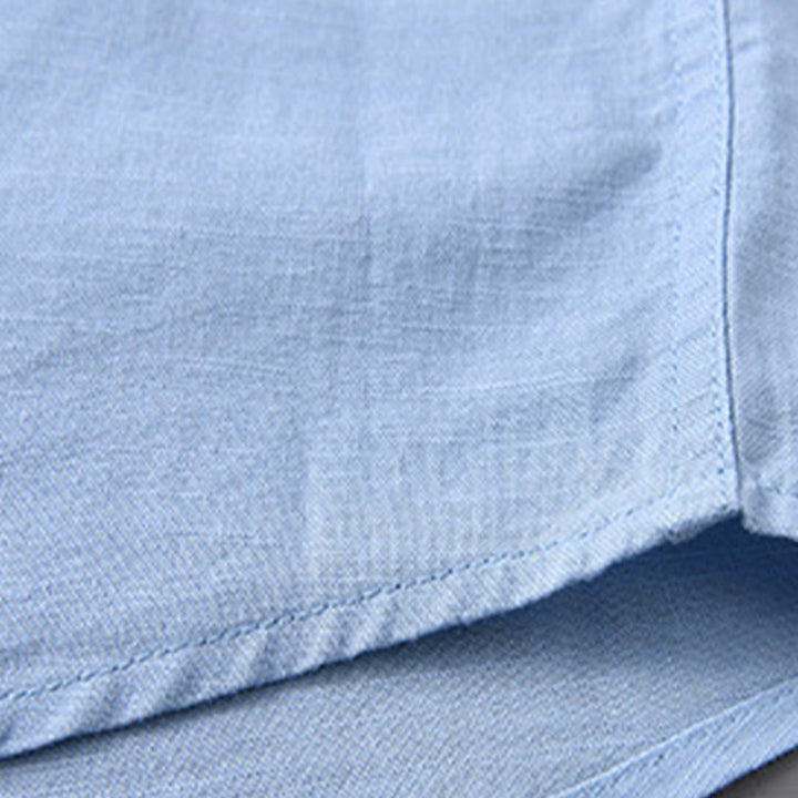 Buddha Stones メンズ 長袖 コットンリネン 無地 スタンドカラー ポケット付き カジュアルシャツ - image 19