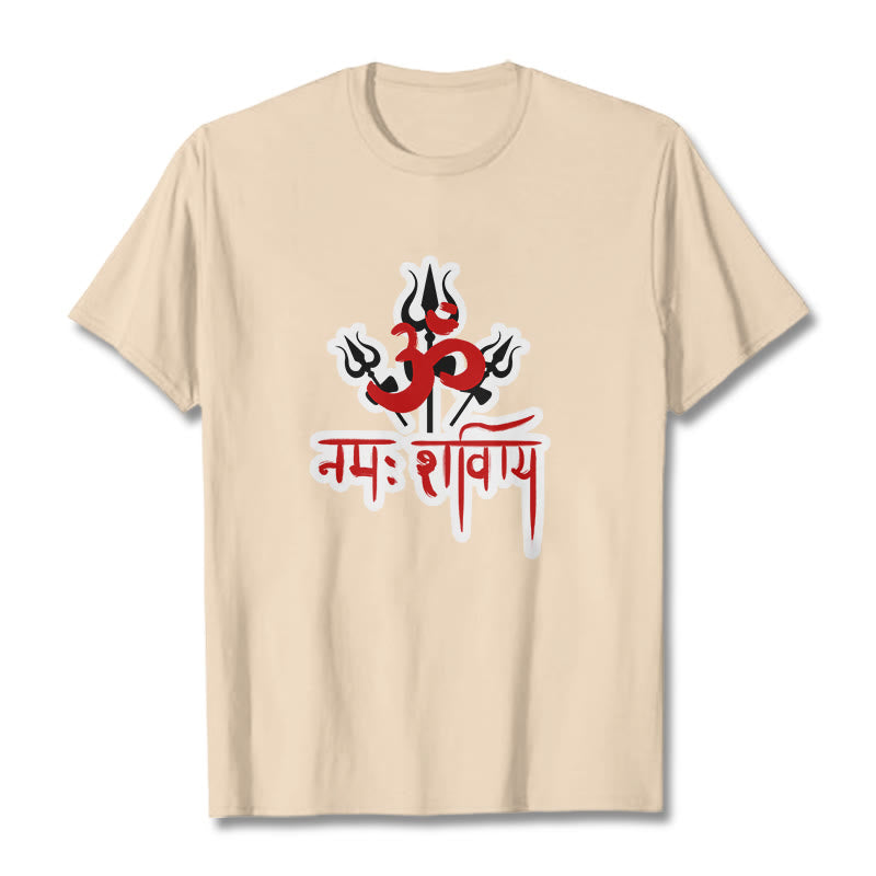 Buddha StonesOM NAMAH SHIVAYA 三つの三叉槍 コットンTシャツ - ビスク - 2XL - image 12