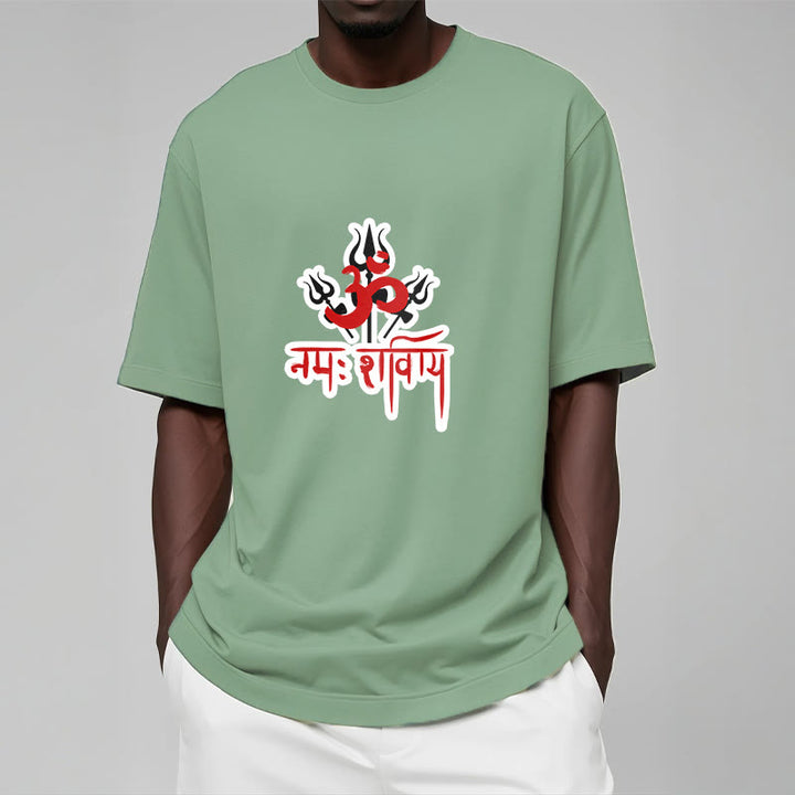 Buddha StonesOM NAMAH SHIVAYA 三つの三叉槍 コットンTシャツ - image 17