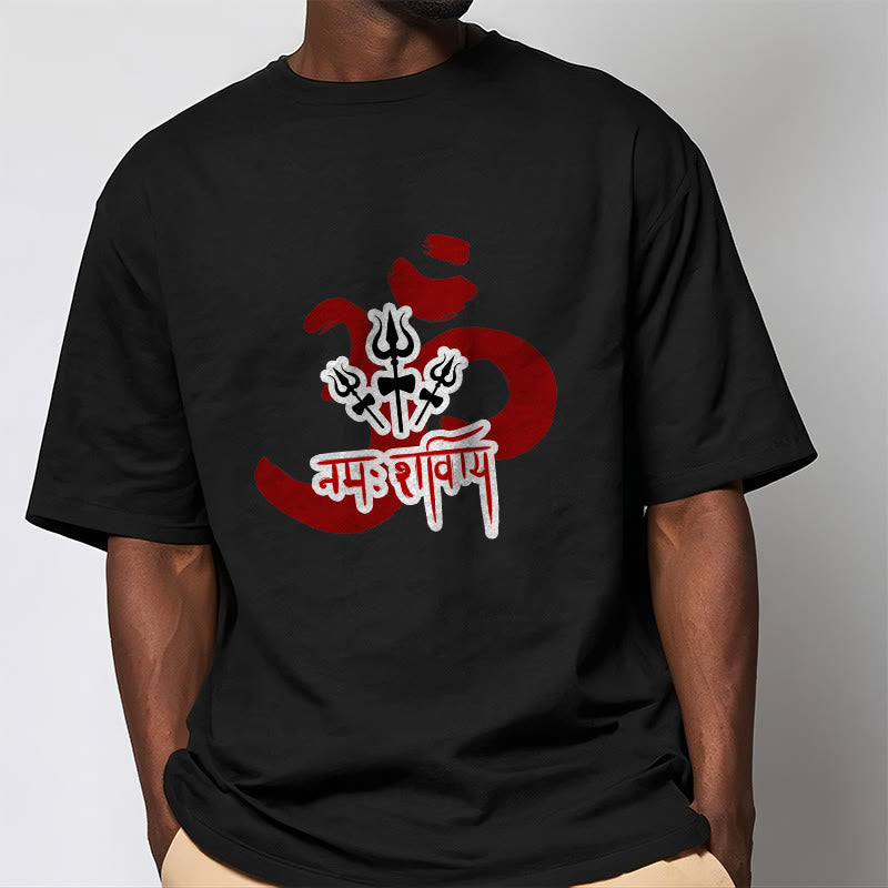 Buddha StonesOM NAMAH SHIVAYA 三つの小さな三叉槍 コットンTシャツ - image 15