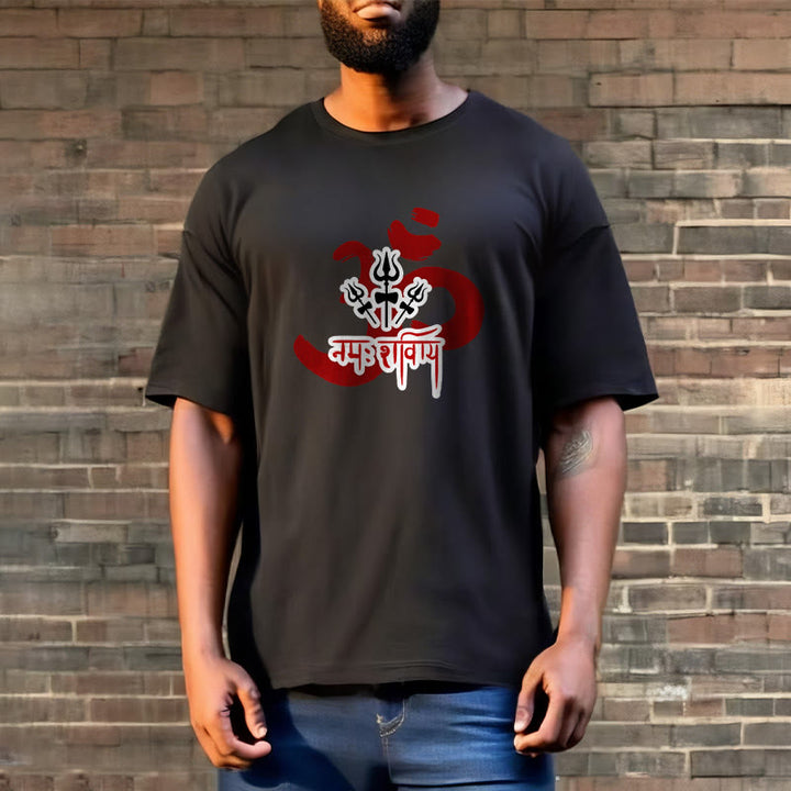 Buddha StonesOM NAMAH SHIVAYA 三つの小さな三叉槍 コットンTシャツ - image 16