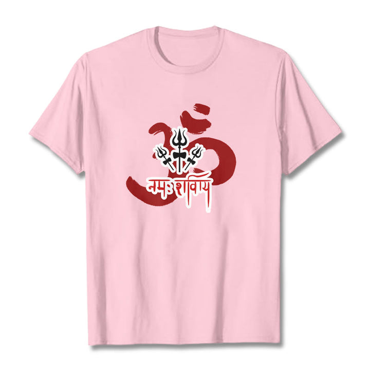 Buddha StonesOM NAMAH SHIVAYA 三つの小さな三叉槍 コットンTシャツ - ライトピンク - 2XL - image 10