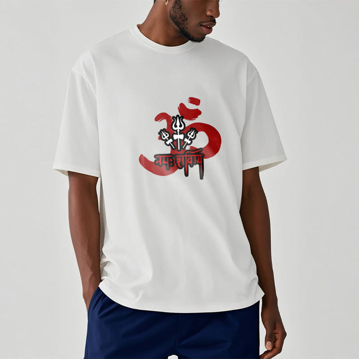 Buddha StonesOM NAMAH SHIVAYA 三つの小さな三叉槍 コットンTシャツ - image 19