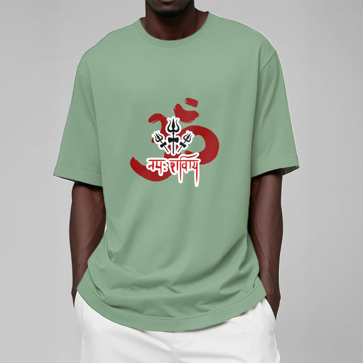Buddha StonesOM NAMAH SHIVAYA 三つの小さな三叉槍 コットンTシャツ - image 7
