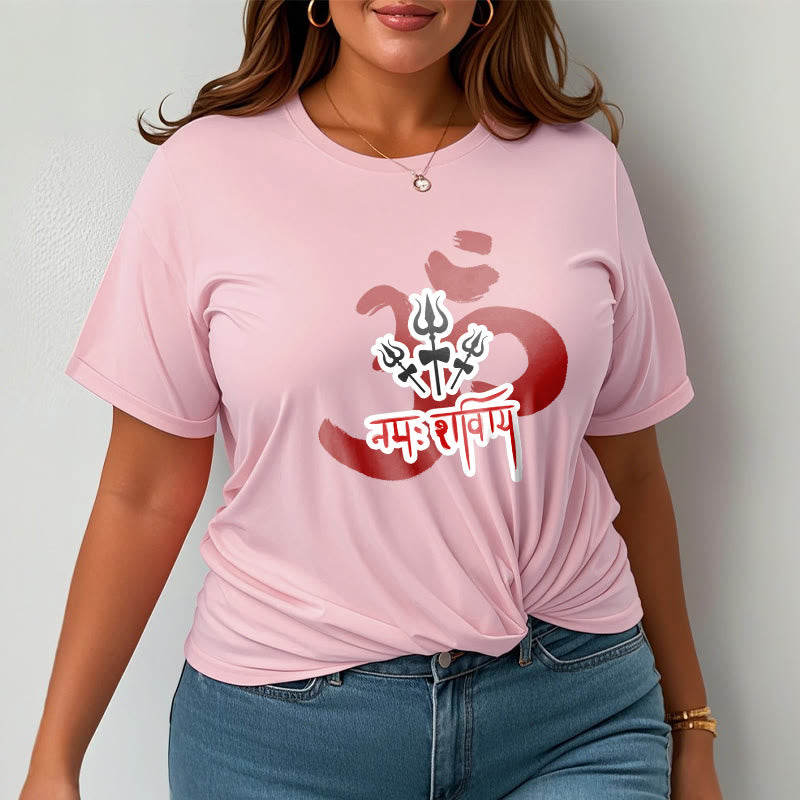 Buddha StonesOM NAMAH SHIVAYA 三つの小さな三叉槍 コットンTシャツ - image 11