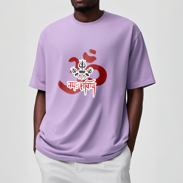 Buddha StonesOM NAMAH SHIVAYA 三つの小さな三叉槍 コットンTシャツ - image 9