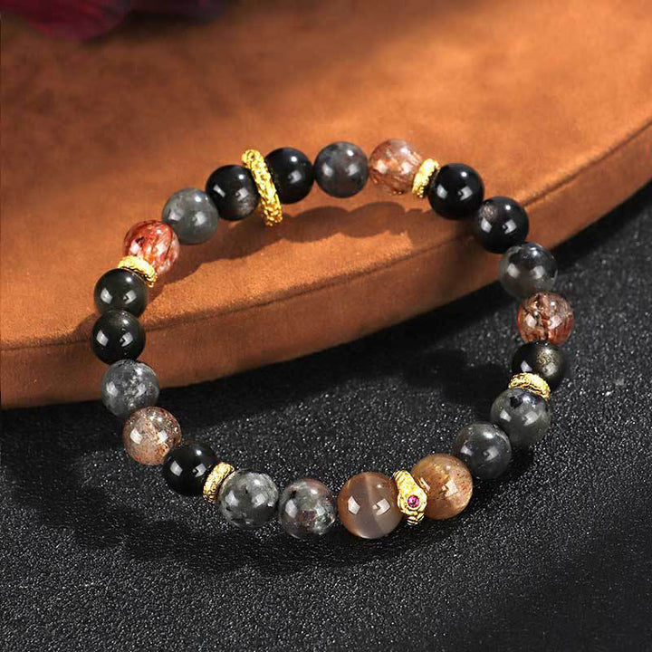 Buddha Stones、太陽石、溶岩石、ポジティブブレスレット