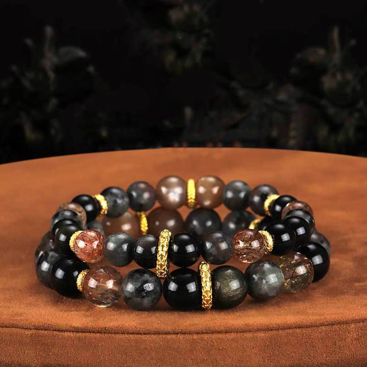Buddha Stones、太陽石、溶岩石、ポジティブブレスレット