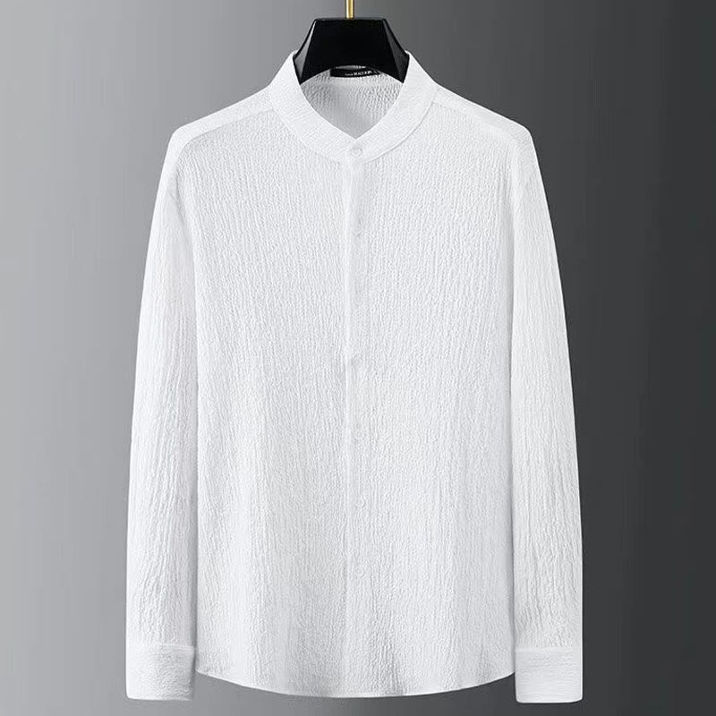 Buddha Stones純色長袖トップスパンツ服メンズセット - image 5