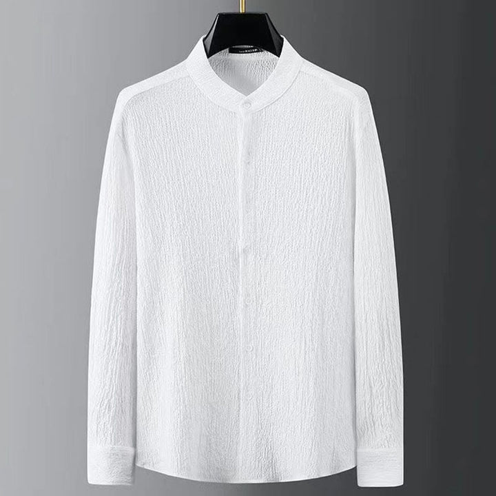 Buddha Stones純色長袖トップスパンツ服メンズセット - image 5