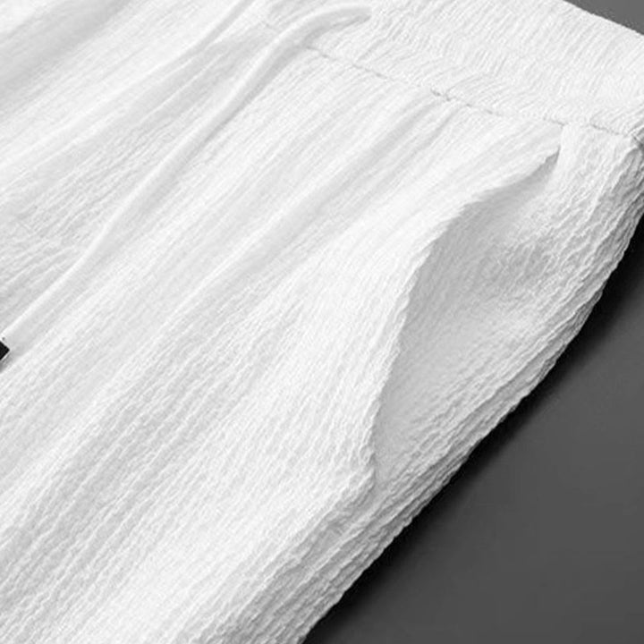 Buddha Stones純色長袖トップスパンツ服メンズセット - image 8