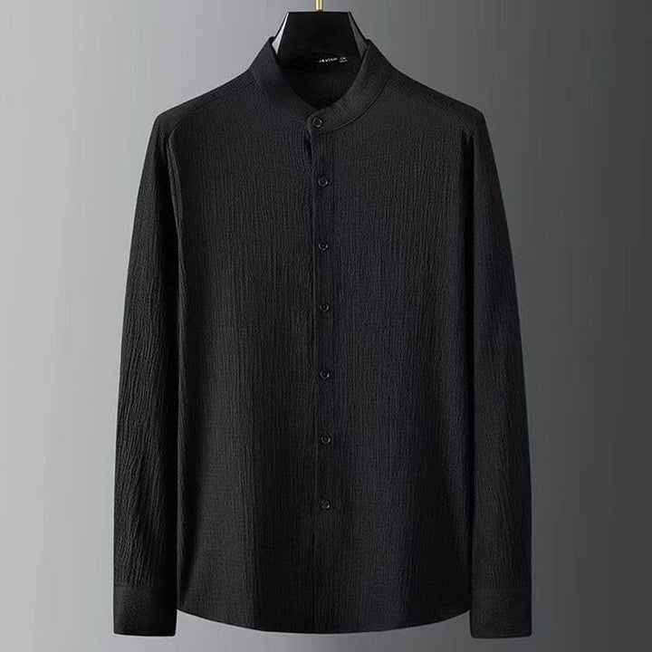 Buddha Stones純色長袖トップスパンツ服メンズセット - image 2