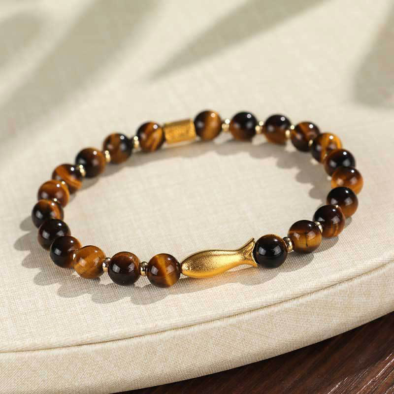 Buddha Stonesタイガーアイ鯉勇気ブレスレット