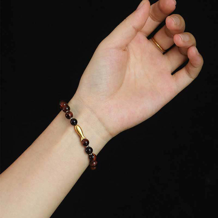 Buddha Stonesタイガーアイ鯉勇気ブレスレット
