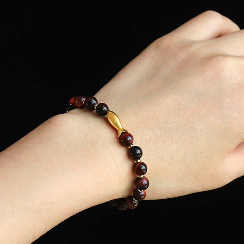 Buddha Stonesタイガーアイ鯉勇気ブレスレット