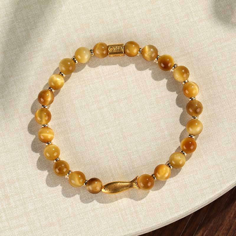 Buddha Stonesタイガーアイ鯉勇気ブレスレット