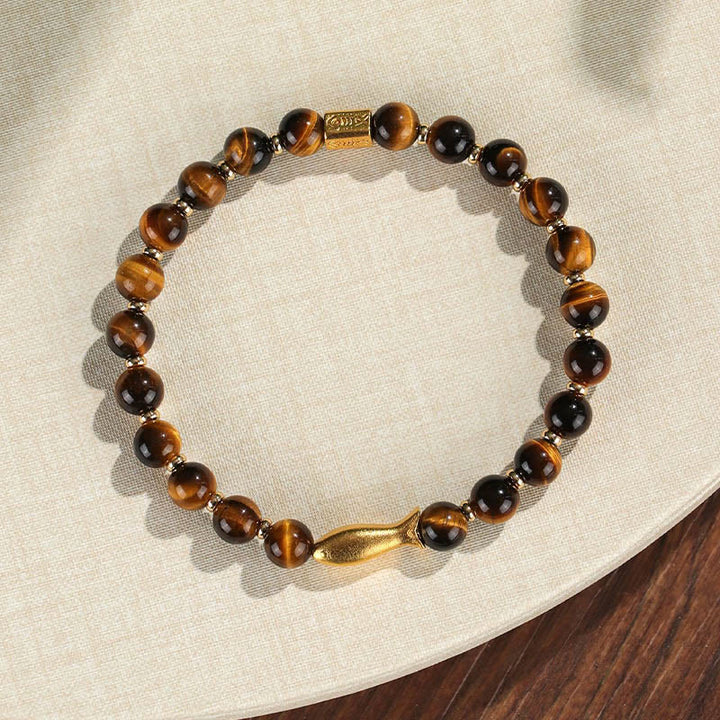 Buddha Stonesタイガーアイ鯉勇気ブレスレット