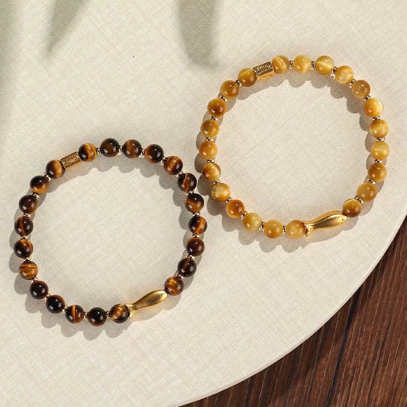 Buddha Stonesタイガーアイ鯉勇気ブレスレット