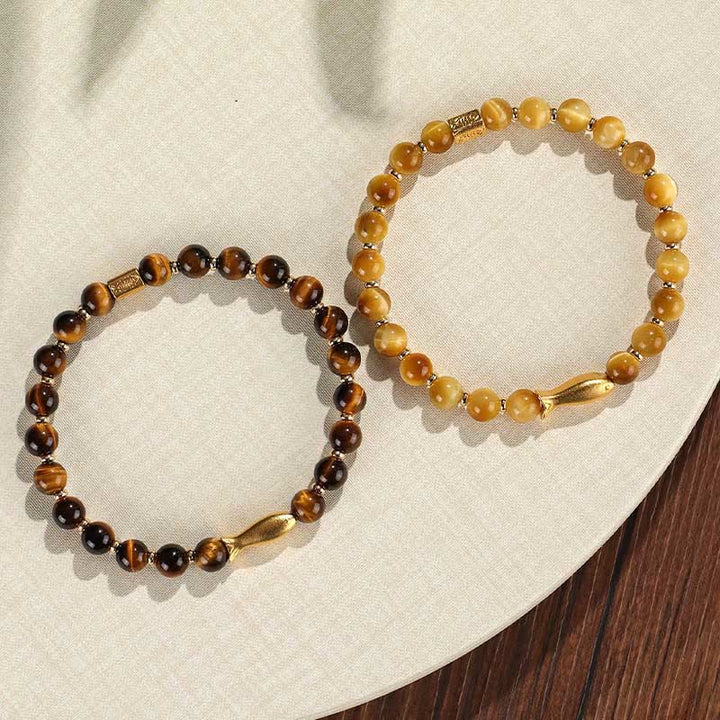 Buddha Stonesタイガーアイ鯉勇気ブレスレット