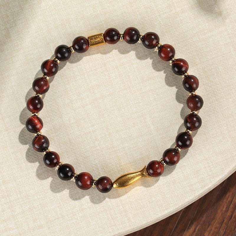 Buddha Stonesタイガーアイ鯉勇気ブレスレット