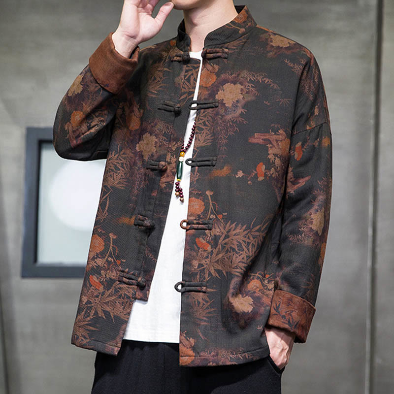 Buddha Stonesカエルボタン 中国唐装 ロングシャツ コットン メンズ ジャケット 衣類 - image 9