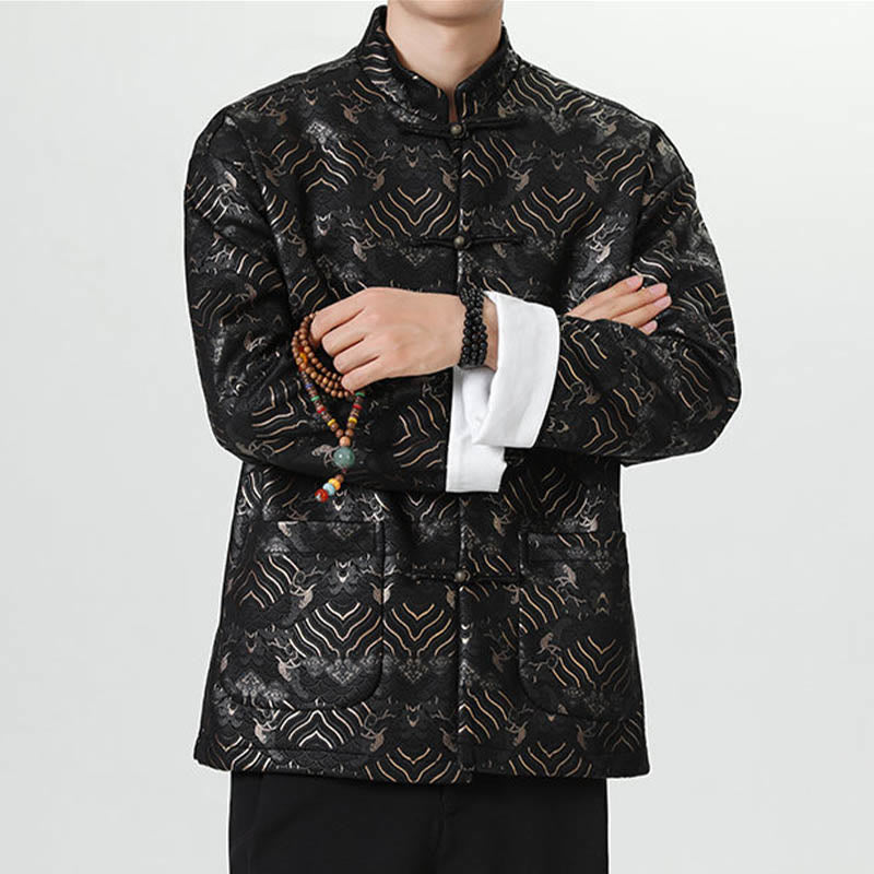 Buddha Stonesカエルボタン 中国唐装 波型 ロングシャツ メンズ ジャケット 衣類 - image 2