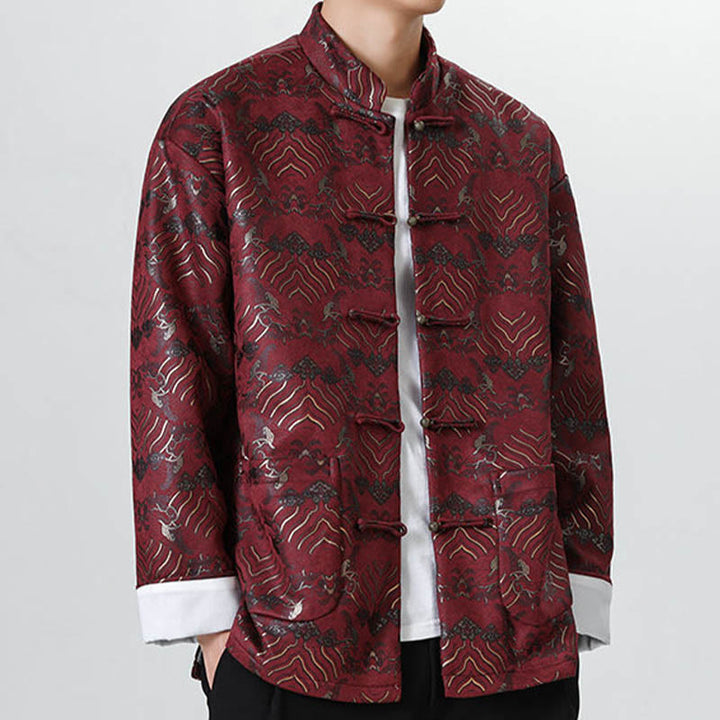 Buddha Stonesカエルボタン 中国唐装 波型 ロングシャツ メンズ ジャケット 衣類 - image 11