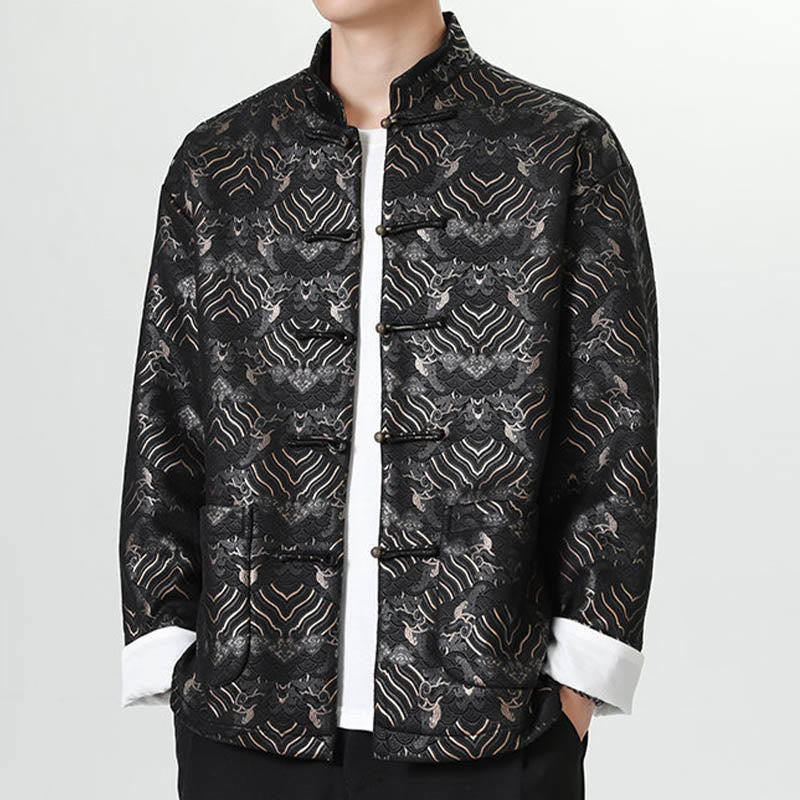 Buddha Stonesカエルボタン 中国唐装 波型 ロングシャツ メンズ ジャケット 衣類 - image 5