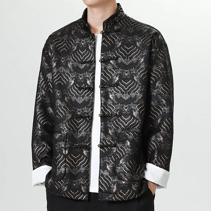 Buddha Stonesカエルボタン 中国唐装 波型 ロングシャツ メンズ ジャケット 衣類 - image 5