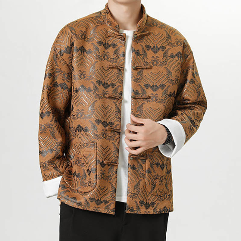 Buddha Stonesカエルボタン 中国唐装 波型 ロングシャツ メンズ ジャケット 衣類 - ペルー - US/UK/AU46、 EU56 (5XL) - image 19