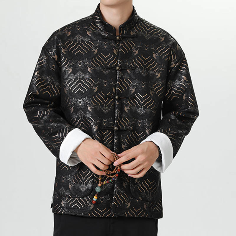 Buddha Stonesカエルボタン 中国唐装 波型 ロングシャツ メンズ ジャケット 衣類 - image 4