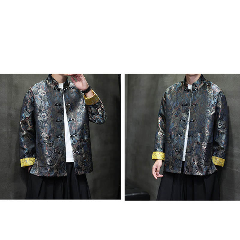 Buddha Stonesカエルボタン 中国唐装 スタンドカラー ロングシャツ メンズ ジャケット 衣類 - image 7