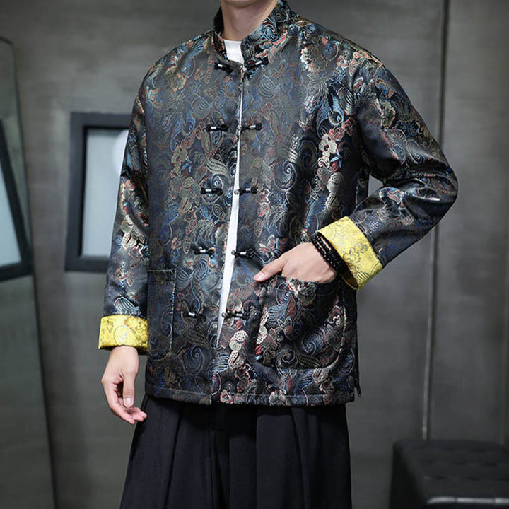Buddha Stonesカエルボタン 中国唐装 スタンドカラー ロングシャツ メンズ ジャケット 衣類 - image 5