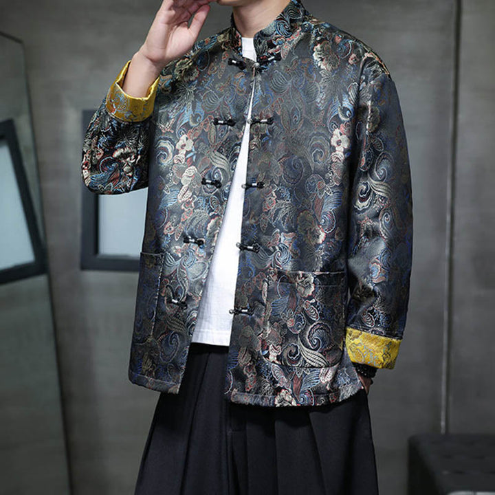 Buddha Stonesカエルボタン 中国唐装 スタンドカラー ロングシャツ メンズ ジャケット 衣類 - image 6