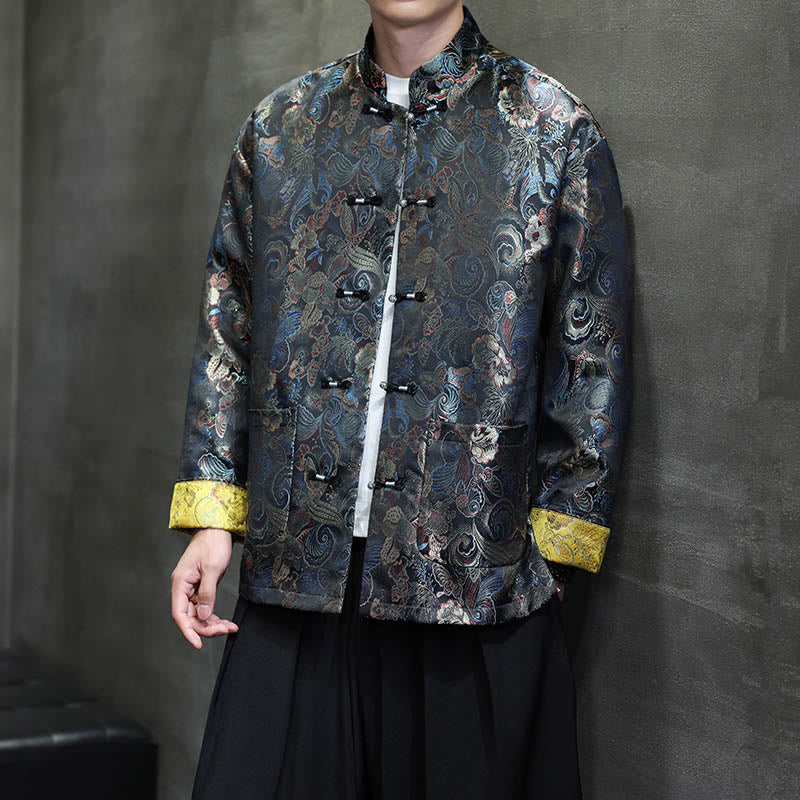 Buddha Stonesカエルボタン 中国唐装 スタンドカラー ロングシャツ メンズ ジャケット 衣類 - image 2