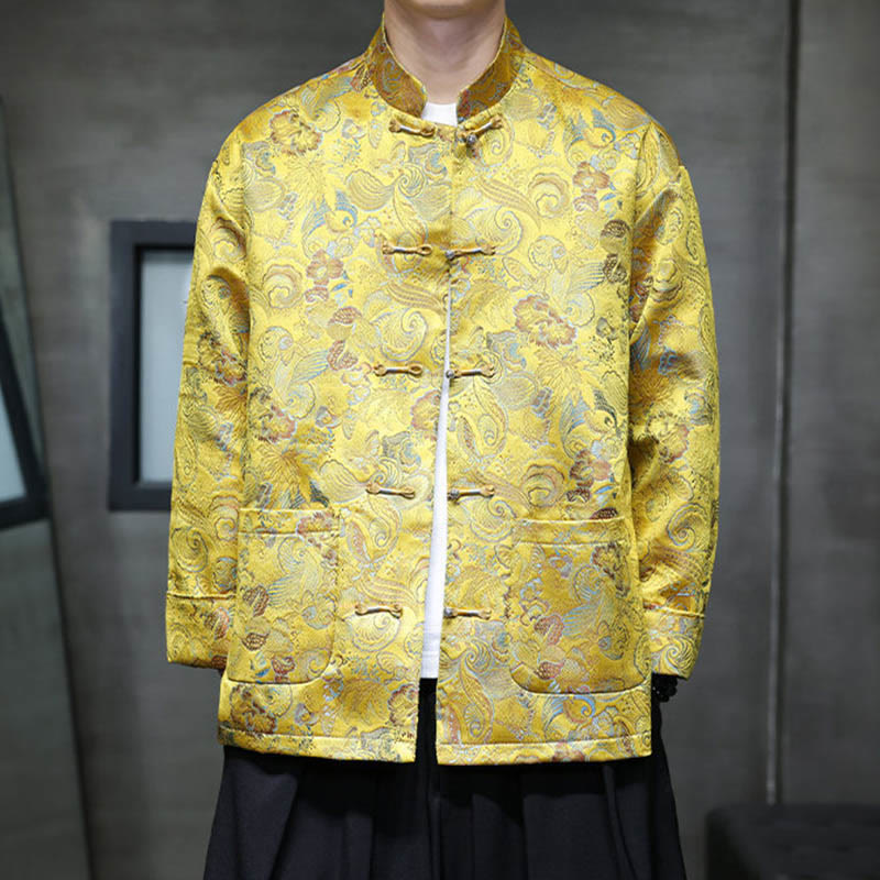 Buddha Stonesカエルボタン 中国唐装 スタンドカラー ロングシャツ メンズ ジャケット 衣類 - 金 - US/UK/AU46、 EU56 (5XL) - image 18