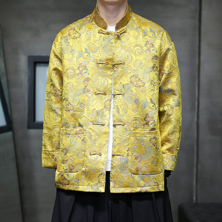Buddha Stonesカエルボタン 中国唐装 スタンドカラー ロングシャツ メンズ ジャケット 衣類 - 金 - US/UK/AU46、 EU56 (5XL) - image 18