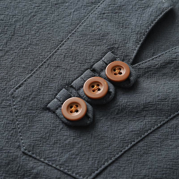 Buddha Stonesメンズ Tシャツ 無地 トップス 半袖 三つボタン Vカラー ソフトコットンシャツ - image 4