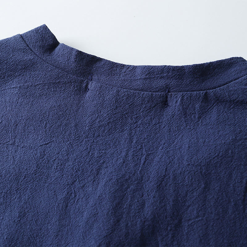 Buddha Stonesゆったり メンズ Tシャツ 無地 トップス 半袖 ボタン ノッチネック ソフトシャツ - image 6