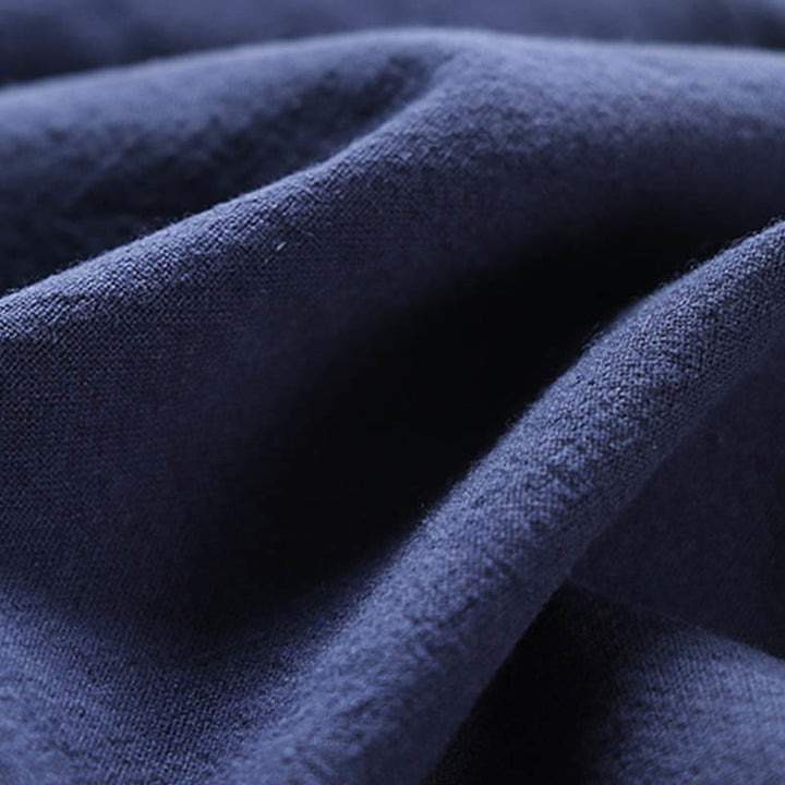 Buddha Stonesフェイクツーピースメンズ半袖カーディガン刺繍漢服快適コットンシャツ - image 8