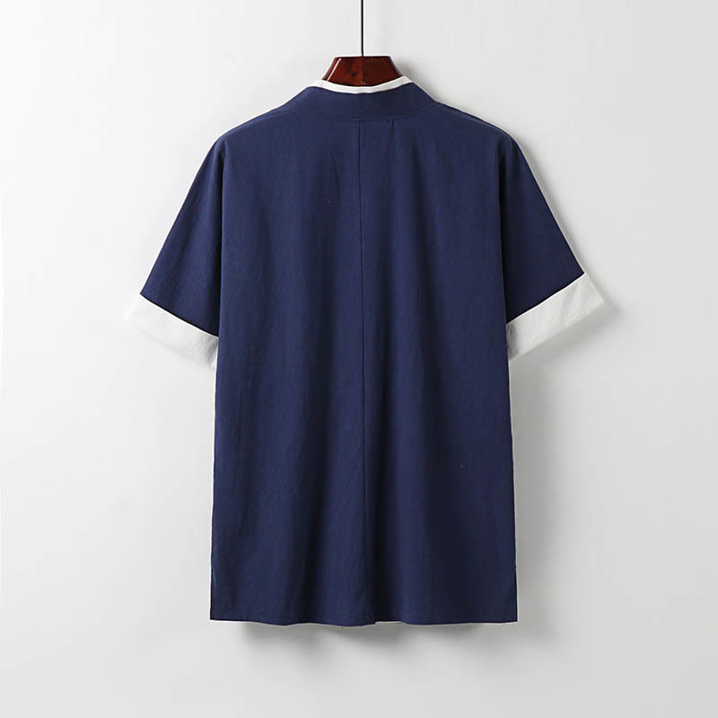 Buddha Stonesツーピース メンズ ハーフスリーブ 刺繍 漢服 快適 コットン 着物 - image 3