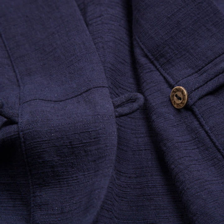 Buddha Stonesメンズ 半袖シャツ ポケット付き Vネック カーディガン 快適コットンリネンシャツ - image 11