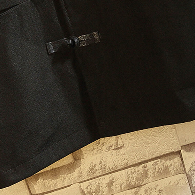 Buddha Stones刺繍龍鳳凰カジュアルフロッグボタンコットンメンズジャケットシャツ服 - image 6