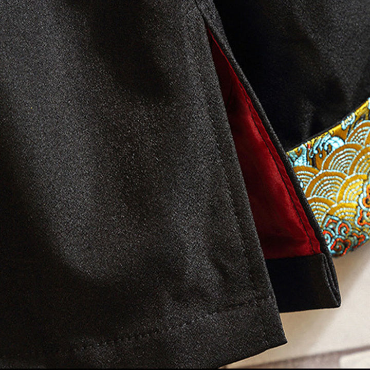 Buddha Stones刺繍龍鳳凰カジュアルフロッグボタンコットンメンズジャケットシャツ服 - image 10