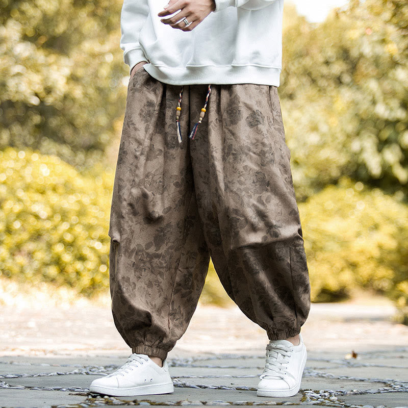 Buddha Stonesカジュアルフラワーコーデュロイコットンメンズパンツ（大きなポケット付き） - image 2