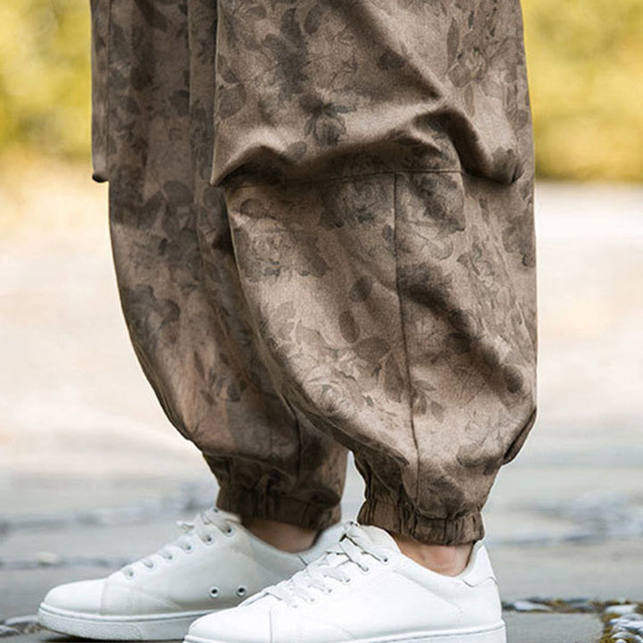 Buddha Stonesカジュアルフラワーコーデュロイコットンメンズパンツ（大きなポケット付き） - image 13