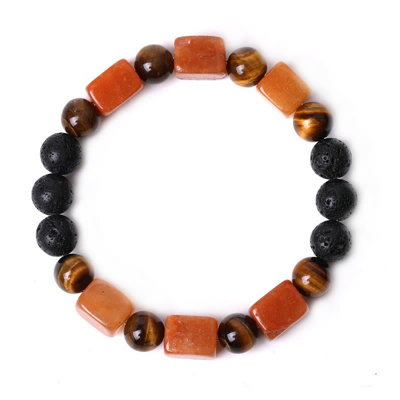 Buddha Stones各種クリスタルキューブアメジスト溶岩石サポートブレスレット