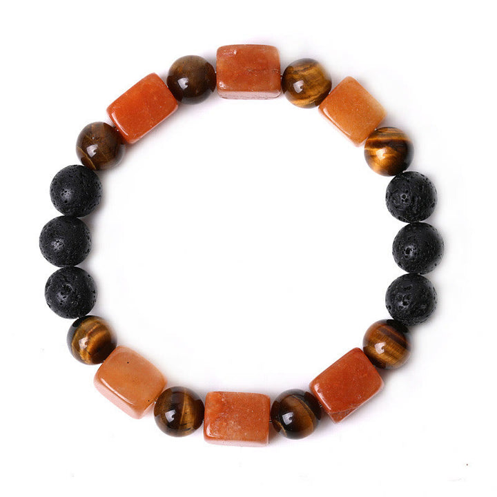 Buddha Stones各種クリスタルキューブアメジスト溶岩石サポートブレスレット