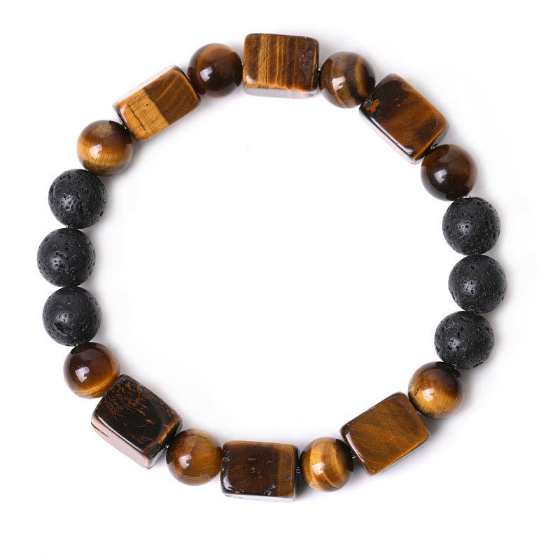Buddha Stones各種クリスタルキューブアメジスト溶岩石サポートブレスレット