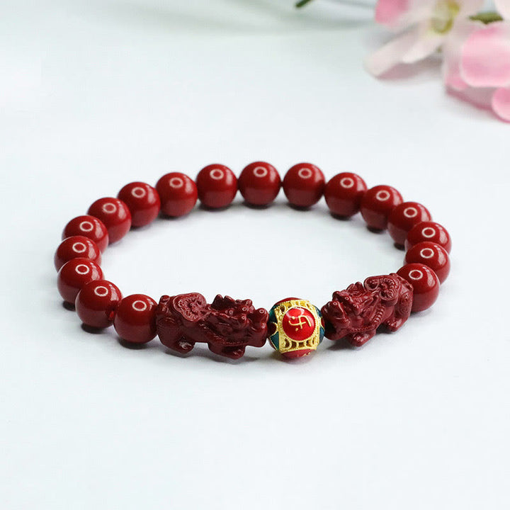 Buddha Stones辰砂 ダブル貔貅 邪悪な霊を寄せ付けないブレスレット - image 7